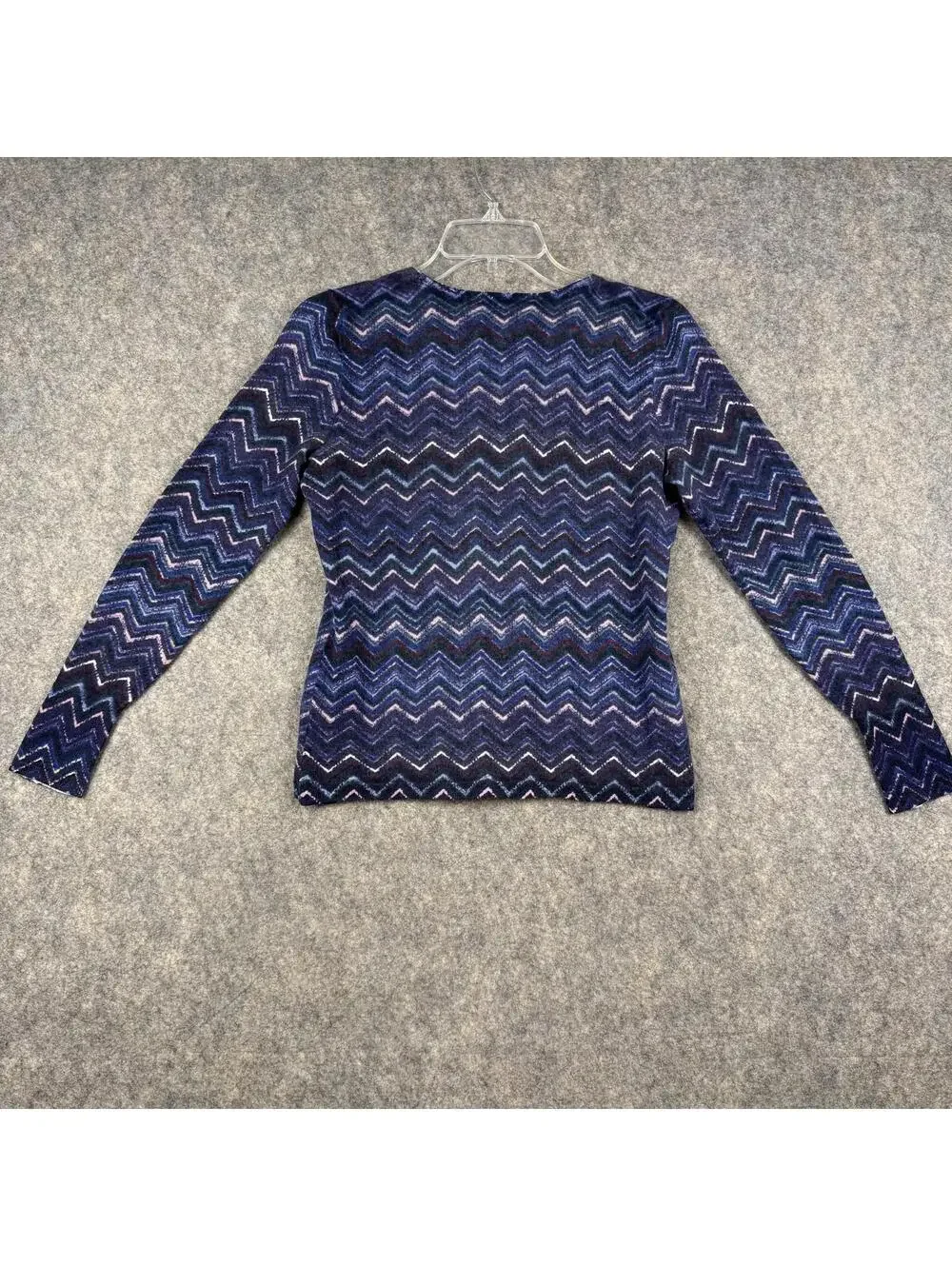 Merino Wool Sweater Purple Blue Green Pink Size Small Quiet Luxury Timeless 110